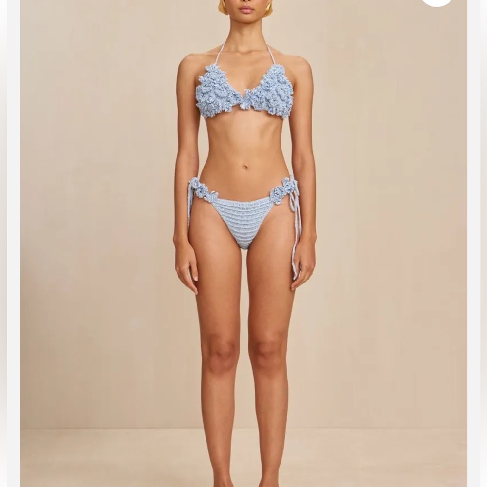 Cult Gaia Pola Crochet Bikini Top and Bottom Set
